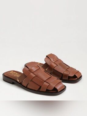 Sam Edelman Dina Fisherman  Leather Woven Mule Sandals(Worn once)